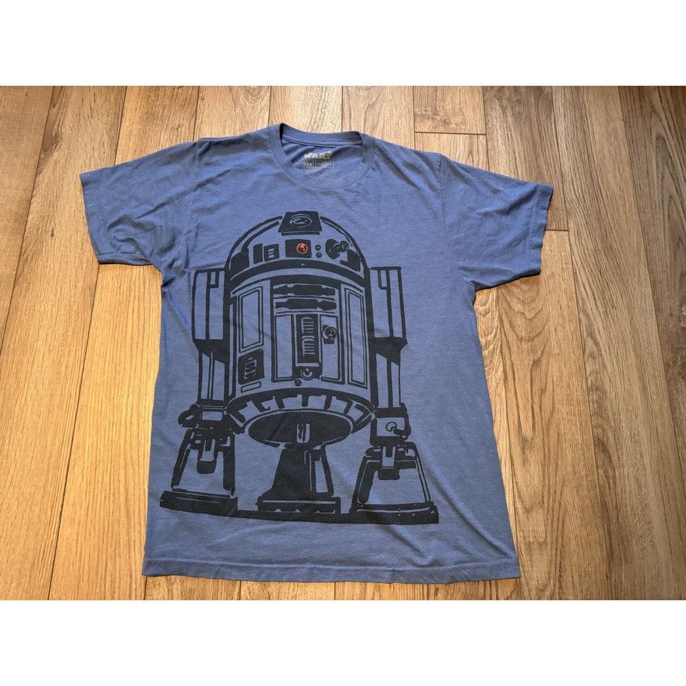 Star‎ Wars R2-D2 Graphic T-Shirt Mens Small Heather Blue Short Sleeve Droid Tee